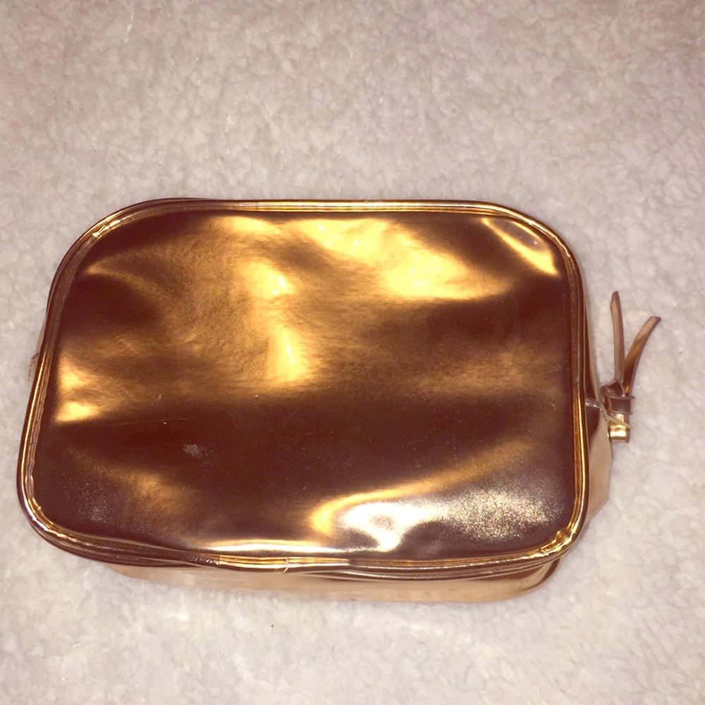 Metallic makeup bag